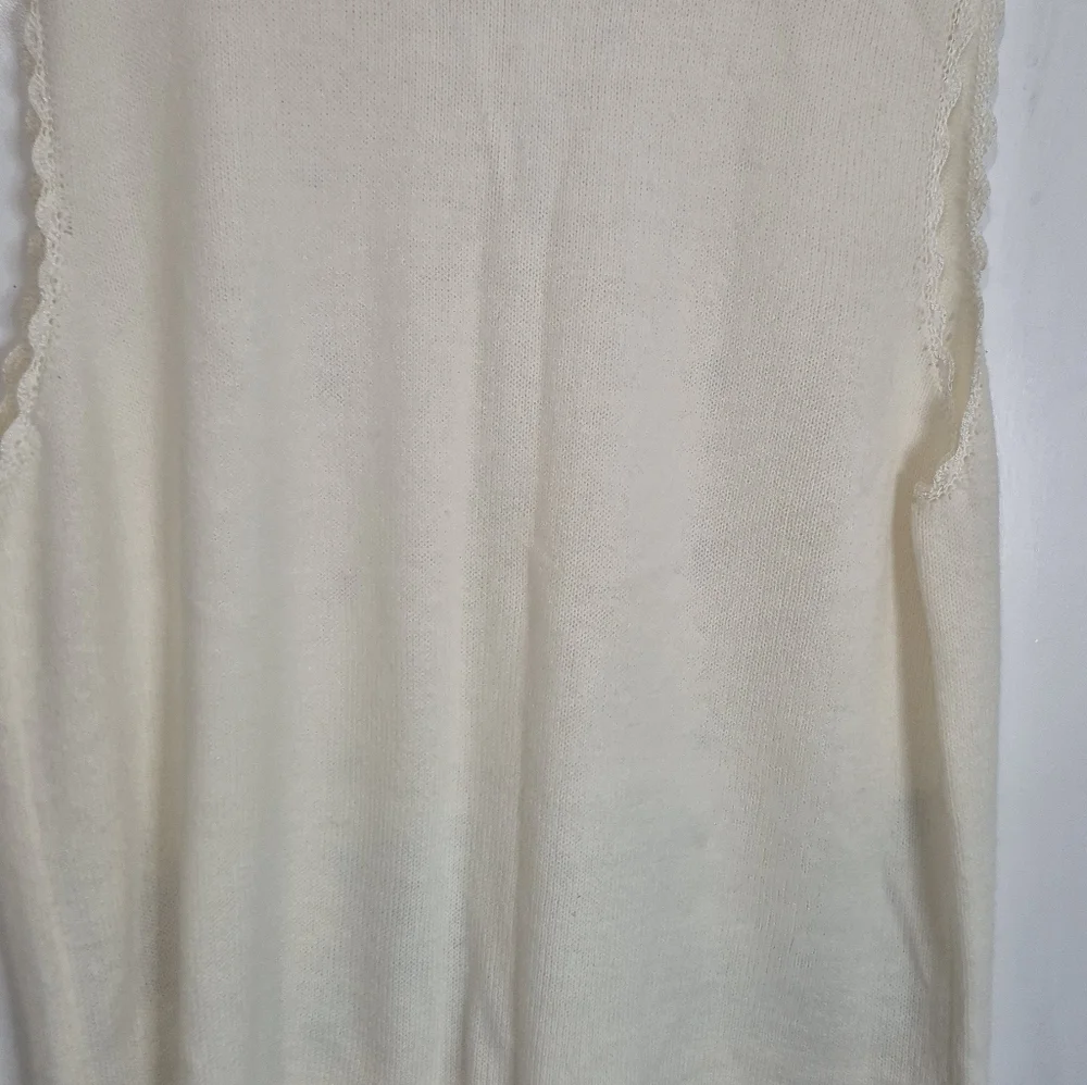 Koret Cream Embroidered Floral Knit Sweater Vest Size XL - Picture 13 of 13